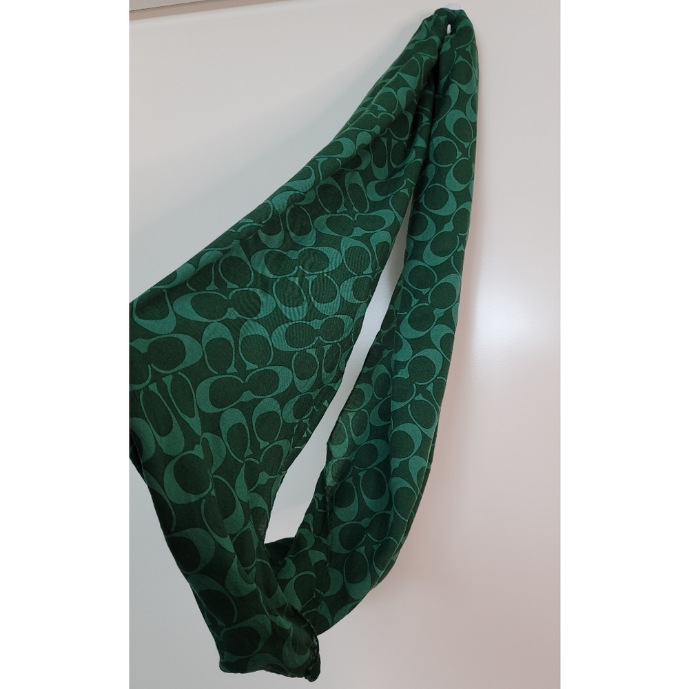 Coach 🍍 Green Logo Infinity Loop Modal Scarf